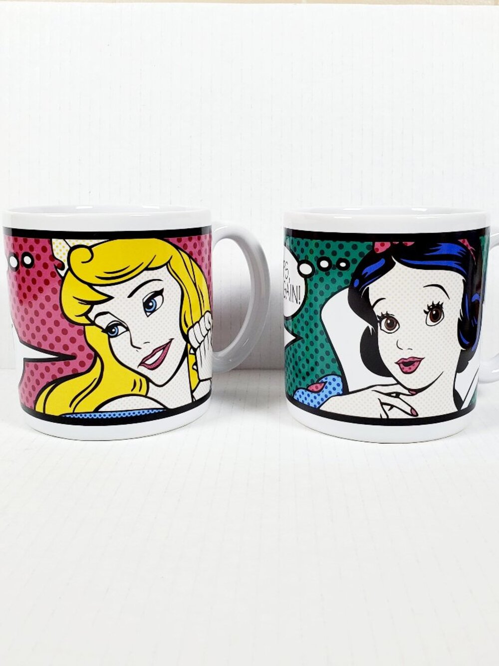 DISNEY Aurora Sleeping Beauty & Snow White Large Oversized Coffee Tea Mug Set